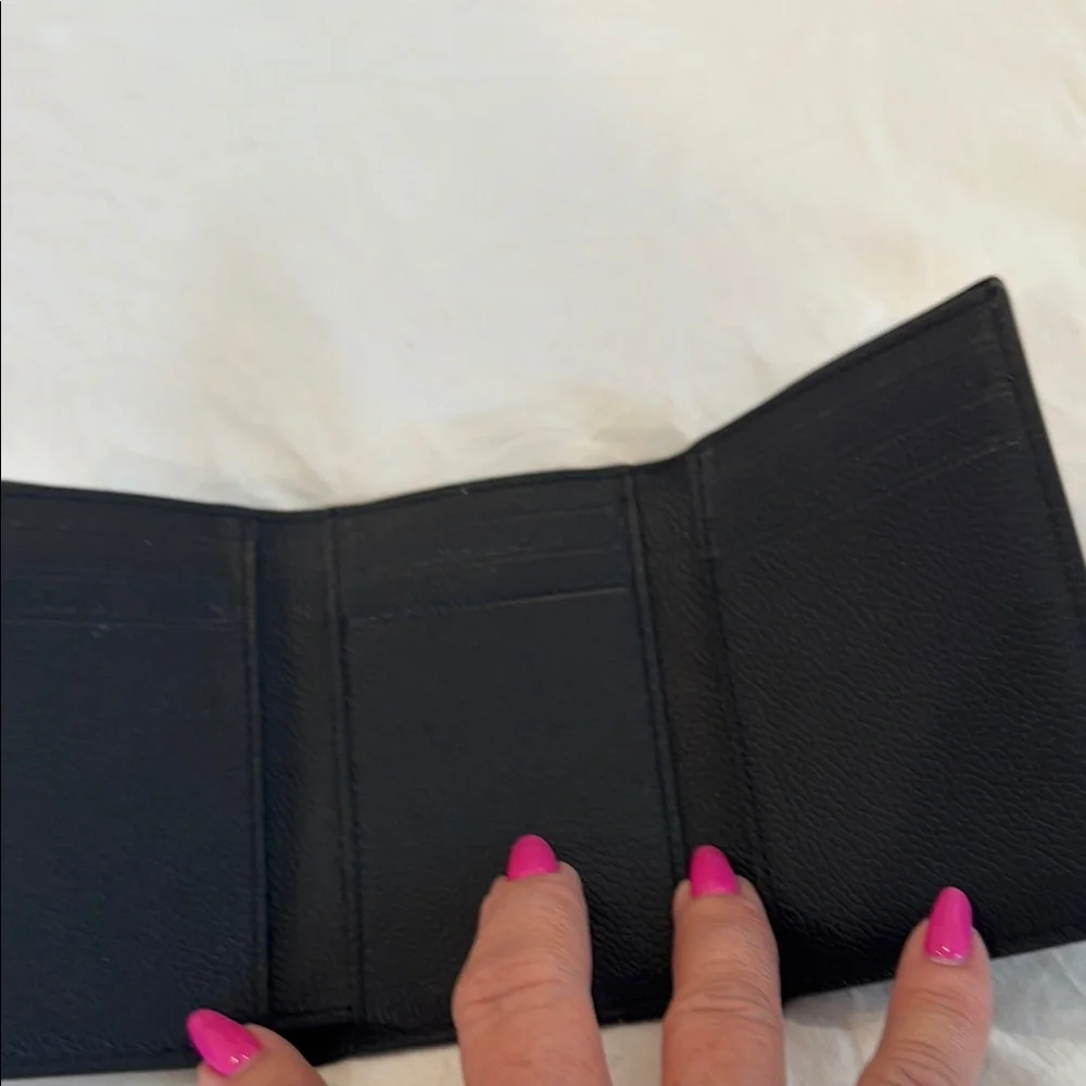 Coach Black Pebble Leather Trifold Key & Card Holder - Picture 5 of 5